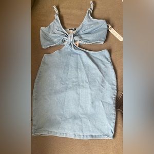 One piece cutout jean dress